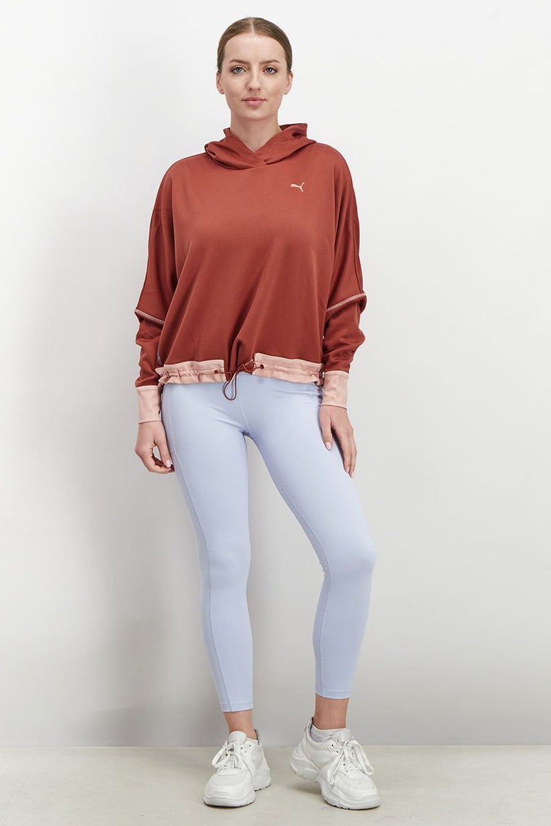 PUMA Women Sportswear Fit Hooded Winter Pearl Training Sweatshirt, Maroon  - Image 2