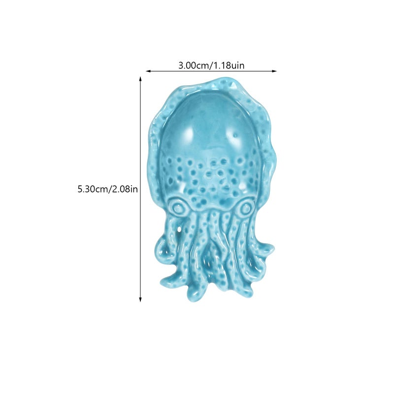 Ceramic Octopus Cabinet Knobs Blue Nautical Drawer Pulls For Wardrobe Kitchen Cupboard - Image 3