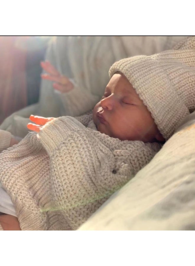 ان بي كي دمية طفلة رضيعة واقعية، رمادية فاتحة، مقاس ١٩ بوصة، مصنوعة يدويًا من السيليكون الناعم، مجموعة لعب دمية واقعية للأطفال حديثي الولادة. - Image 2