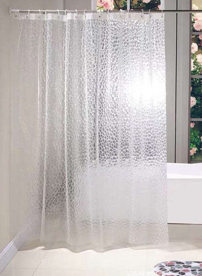 Hanayo Shower Curtain Liner PEVA Water Repellent Shower Curtain 180x180cm Eco-Friendly Mildew Resistant with Rustproof Grommets Waterproof Shower Curtain Liner for Bathroom(Clear) - Image 2