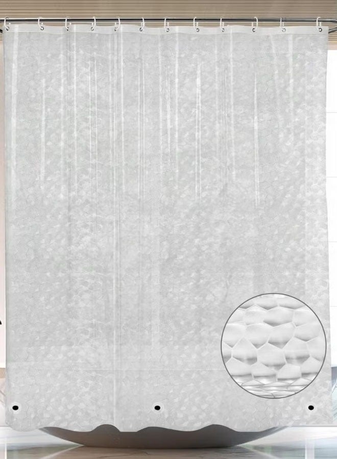 Hanayo Shower Curtain Liner PEVA Water Repellent Shower Curtain 180x180cm Eco-Friendly Mildew Resistant with Rustproof Grommets Waterproof Shower Curtain Liner for Bathroom(Clear) - Image 3