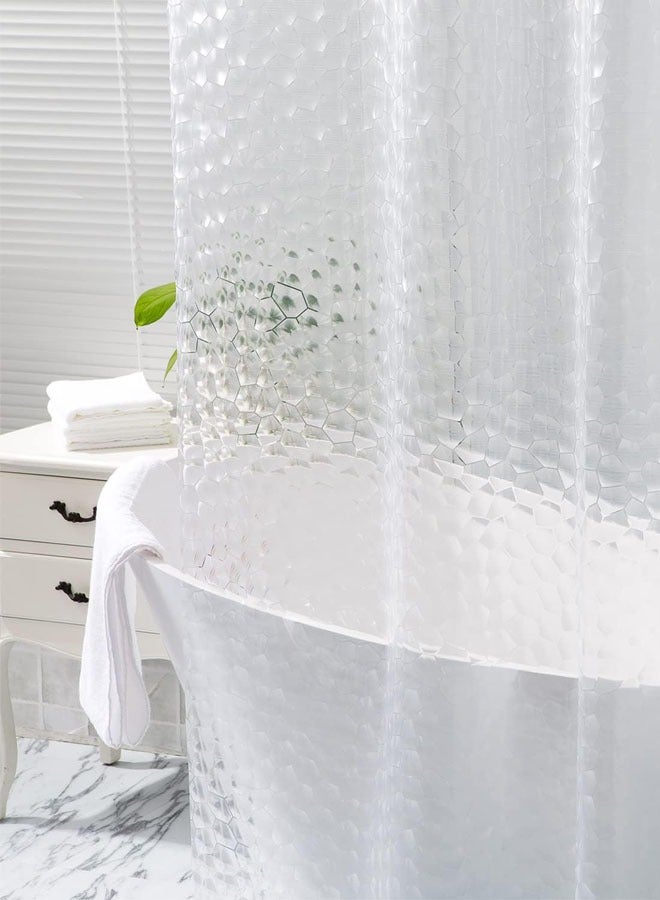 Hanayo Shower Curtain Liner PEVA Water Repellent Shower Curtain 180x180cm Eco-Friendly Mildew Resistant with Rustproof Grommets Waterproof Shower Curtain Liner for Bathroom(Clear) - Image 4