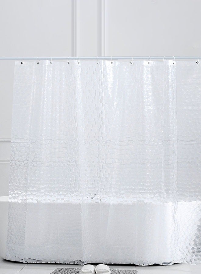 Hanayo Shower Curtain Liner PEVA Water Repellent Shower Curtain 180x180cm Eco-Friendly Mildew Resistant with Rustproof Grommets Waterproof Shower Curtain Liner for Bathroom(Clear) - Image 5