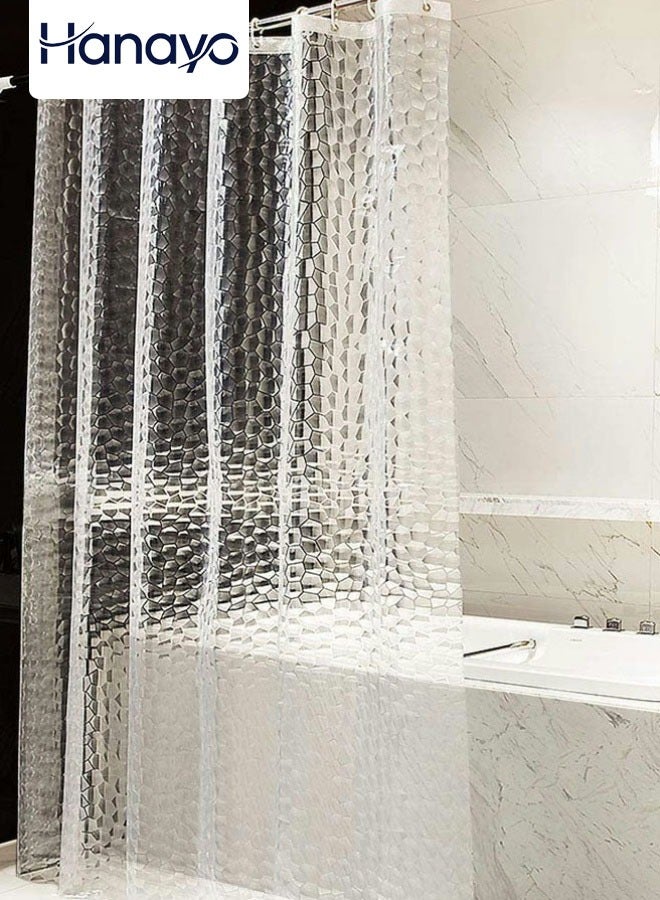 Hanayo Shower Curtain Liner PEVA Water Repellent Shower Curtain 180x180cm Eco-Friendly Mildew Resistant with Rustproof Grommets Waterproof Shower Curtain Liner for Bathroom(Clear) - Image 1
