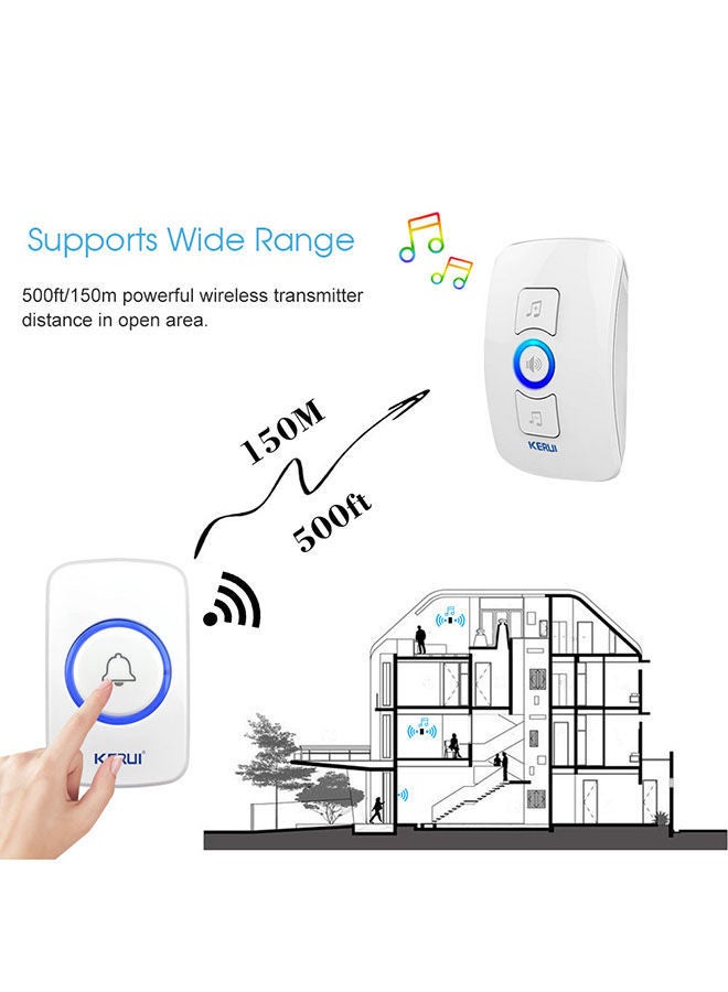 Kerui Wireless Doorbell With 32-Songs White - Image 4