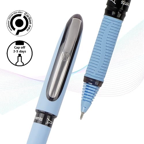 Luxor Schneider, One Hybrid Roller Ball Pen, Pack of 2, 0.5 mm Needle Tip, Ink Colour - Black, 2000 metres writing length, Cap off Time 2-3 days - Image 3