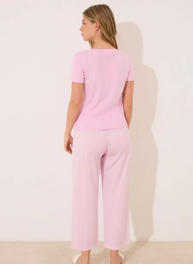 women'secret Pink cotton Capri pyjamas