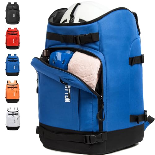 MARITTON Ski Boot Bag - Boot Travel Backpack for Snowboard & Ski Boots, Helmet, Goggles, Gloves & Accessories (Blue) - Image 1
