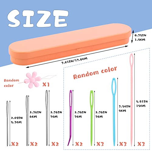 Bupete Plastic Large Eye Sewing Needles, Large-Eye Blunt Needles, Bent Tapestry Needles, Yarn Needles Crafting Knitting Stringing Needles with Storage Box and Needle Threader for Knitting Crochet - Image 2