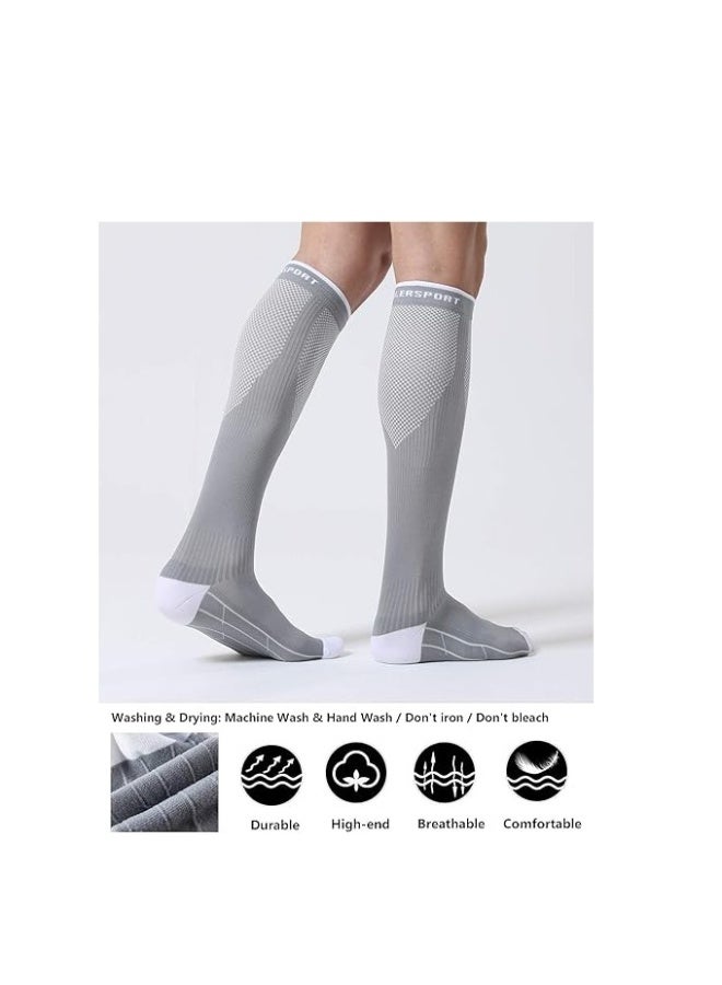 Generic 3 Pairs Compression Socks for Women and Men, Knee High Supports Running Socks, Compression Socks Women & Men Circulation - Best for Medical, Running, Athletic  - Image 3