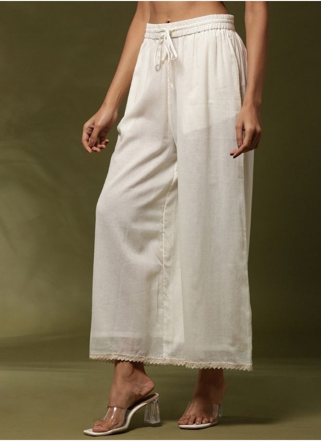Abhishti - palazzo pant-off white - Image 1
