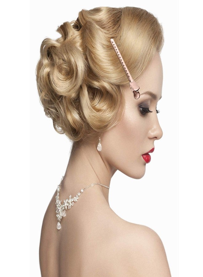 Elcoho 24 Pieces Alligator Hair Clips Duck Bill Hair Clips Rustproof Metal Hair Clips with Holes for Curl Styling Sectioning Clips, Rose Gold - Image 5
