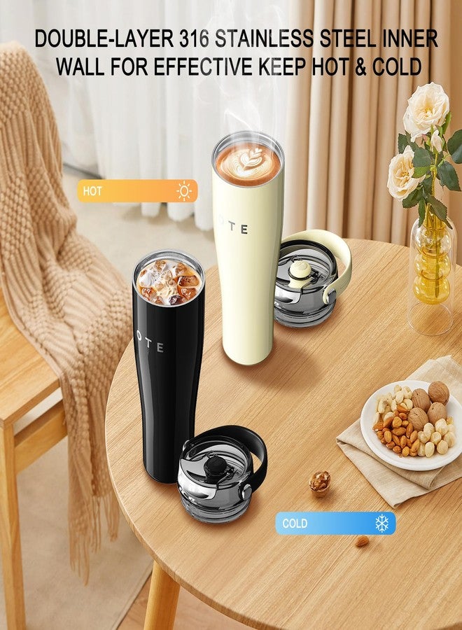 أو تي إي كوب OTE سعة 30 أونصة بمقبض، زجاجة ماء من الفولاذ المقاوم للصدأ 316 مع شفاطة، زجاجة معزولة بتفريغ الهواء سعة 800 مل، كوب سفر معزول، كوب للمكتب أو المنزل، مناسب لحامل الأكواب، يحافظ على المشروبات ساخنة/باردة (بيج) - Image 4