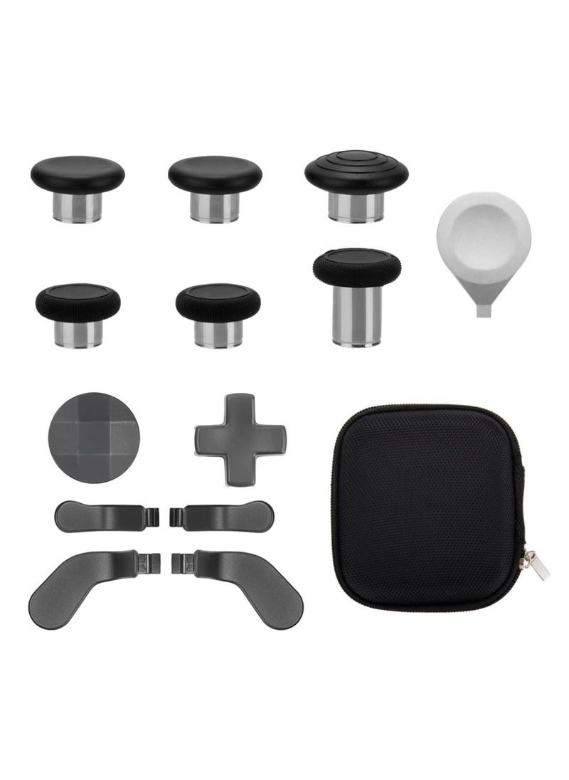 Anmi 13 in 1 Metal Thumbsticks for Xbox One Elite Series 2, Elite Series 2 Controller Accessory Parts, Gaming Accessory Replacement, Metal Mod 6 Swap Joysticks, 4 Paddles, 2 D-Pads, 1 Tool Black  - Image 1