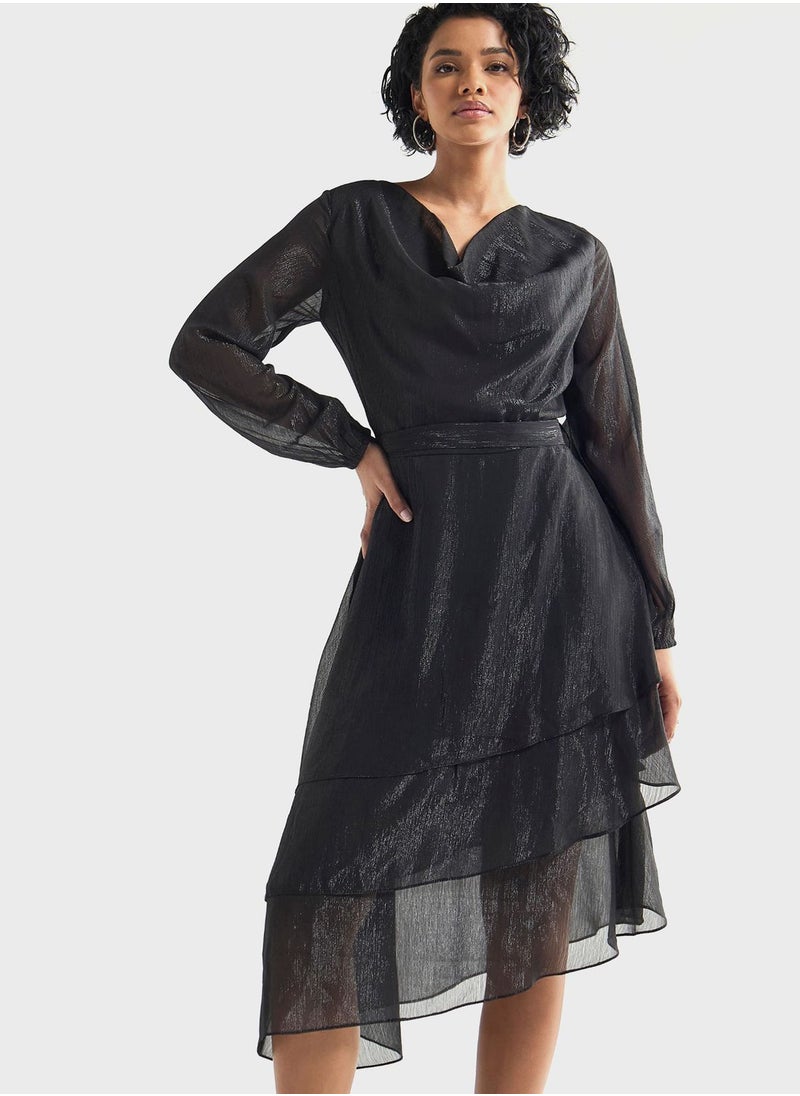 FAV - Cowl Neck Ruffle Dress - Image 1