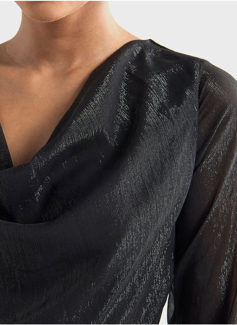 FAV - Cowl Neck Ruffle Dress - Image 1