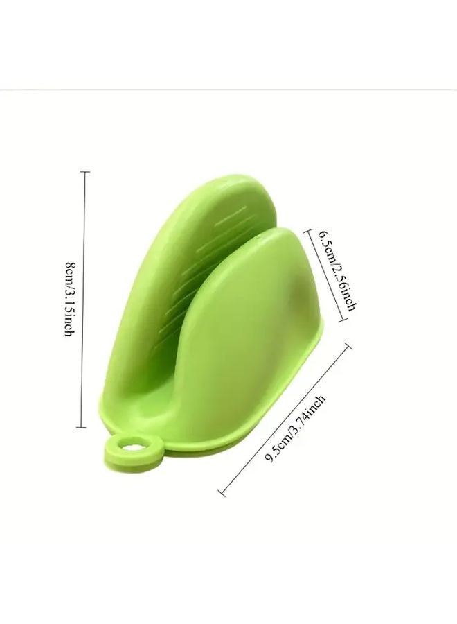 Pink Heat Resistant Oven Gloves 2pcs Thickened Silicone Microwave Safe Durable - Image 4