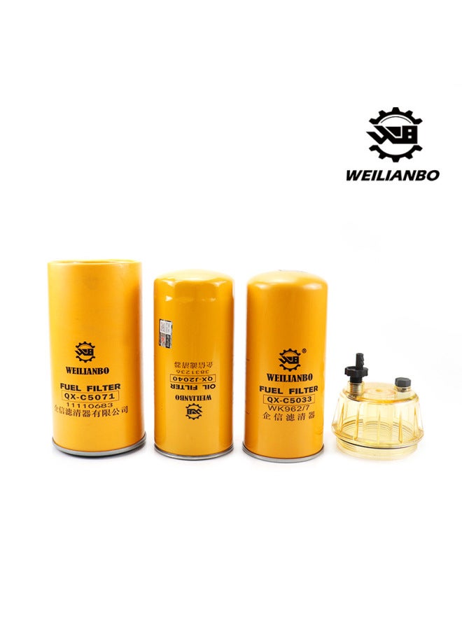 Excavator Volvo EC 200 210B Oil Diesel Air Filter Oil-water Separator Filter Maintenance Parts-Specifications:Machine Filter + Diesel Filter + Oil Water Belt Cup-color:standard  - Image 1