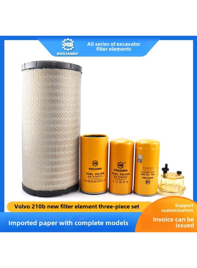 Excavator Volvo EC 200 210B Oil Diesel Air Filter Oil-water Separator Filter Maintenance Parts-Specifications:Machine Filter + Diesel Filter + Oil Water Belt Cup-color:standard  - Image 2