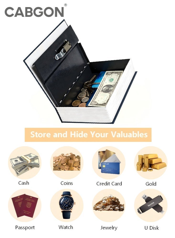 CABGON Diversion Book Safe with Combination Lock, Hidden Book Locker Safe, Metal Book Locker Box for Valuables - Image 3