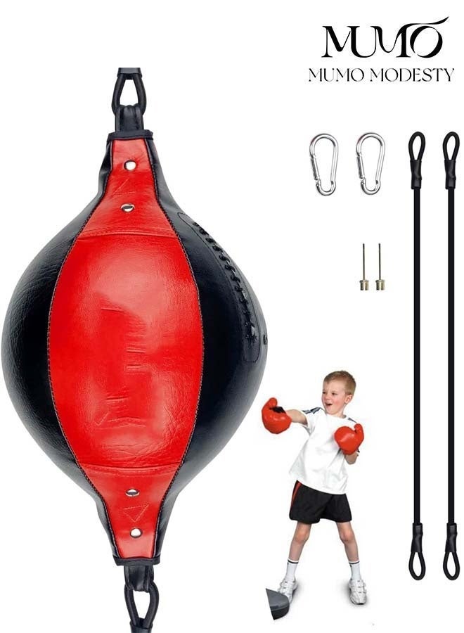 MUMO Double-Headed Punching Bag (Upgraded Version), Double-Headed Punching Bag, Leather Punching Ball, Punching Bag, Boxing Equipment, Ground Stand, Suitable for Boxing. - Image 3