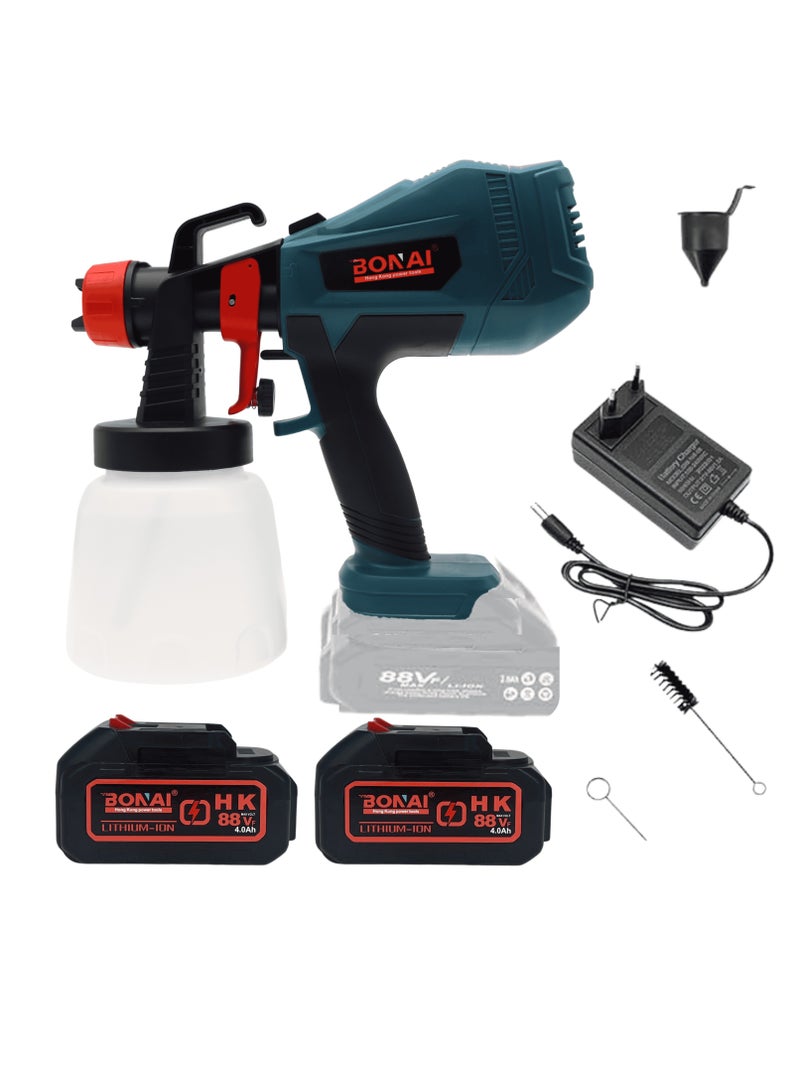 BONAI Advanced Paint Sprayer with HVLP Technology 1000ml Container, Jog Wheel Control, Detachable Design, Copper Nozzles, and Dual Rechargeable Batteries - Image 1