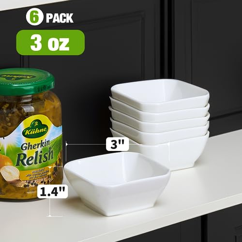 Mfacoy 6 Pack Soy Sauce Dishes, 3 oz Ceramic Dipping Bowls, Pinch Bowls, Small Dip Bowls Set, Sauce Dish Bowls, Mini Bowl for Side Dish, Ketchup, Soy, BBQ, Sushi, Party, Condiments Serving Bowl Set - Image 5