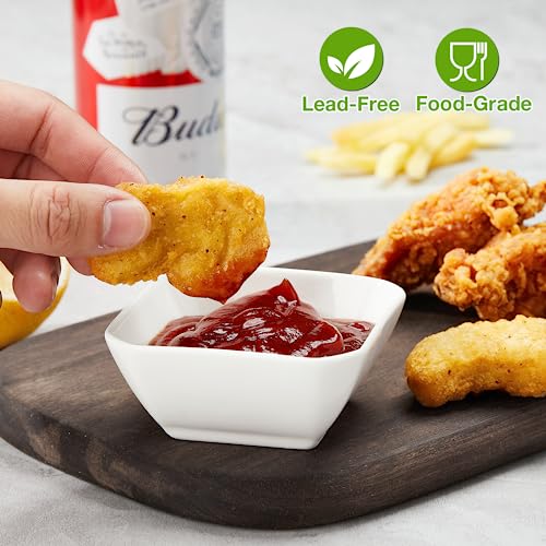 Mfacoy 6 Pack Soy Sauce Dishes, 3 oz Ceramic Dipping Bowls, Pinch Bowls, Small Dip Bowls Set, Sauce Dish Bowls, Mini Bowl for Side Dish, Ketchup, Soy, BBQ, Sushi, Party, Condiments Serving Bowl Set - Image 2