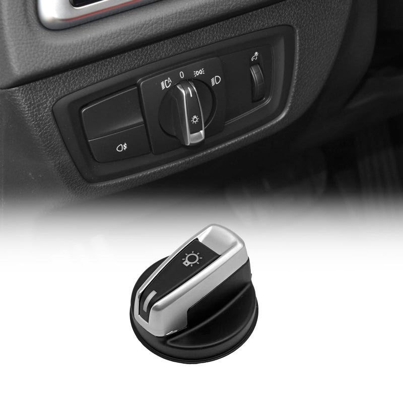 Car Headlight Head Lamp Switch Knob Button Cover Replacement Compatible with BMW 1 3 X1 Series E90 E91 E81 E82 E87 E88 Replaces OE 9169405 61319169405 61316932794