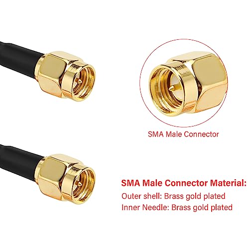 XRDS -RF RG316 SMA Male to SMA Male Coaxial Cable 6FT, Flexible SMA Extension Antenna Cable for WiFi Antenna, Router, SDR, FPV, GPS, Test Equipment - Image 2
