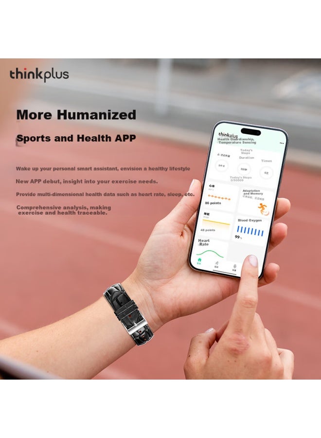 Thinkplus Lenovo Smarch, Blood Oxygen Heart Rate Sleep Monitoring, Health Fitness Bracelet, Bluetooth Calling Waterproof Payment Business Watch [limited To Genuine Leather Strap], Tw100 - Image 5