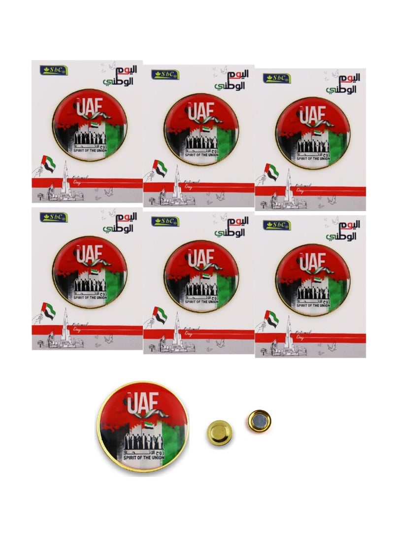 6-Piece UAE National Day Metallic Badge With Magnet - pzsku/Z84AE61E19D2A9F743111Z/45/_/1697553653/8154e9f6-954a-4bc3-a47c-e89e613bf257