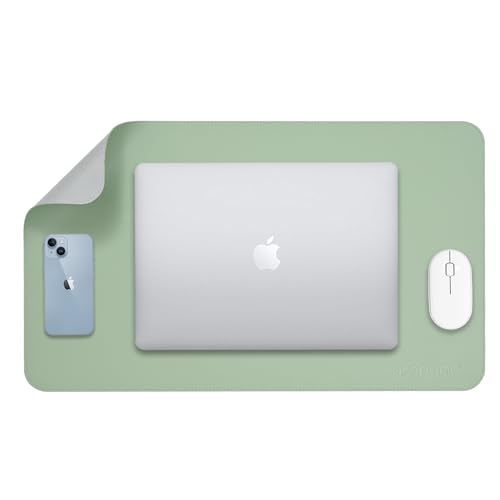 AROPANA Anti-Slip Extended Mouse Pad | PU Vegan Leather Desk Mat | Large Computer Desk Protector Pad with Suede Base for Keyboard, Laptop, Office & Home (60x35CM, Turquoise) - Image 1