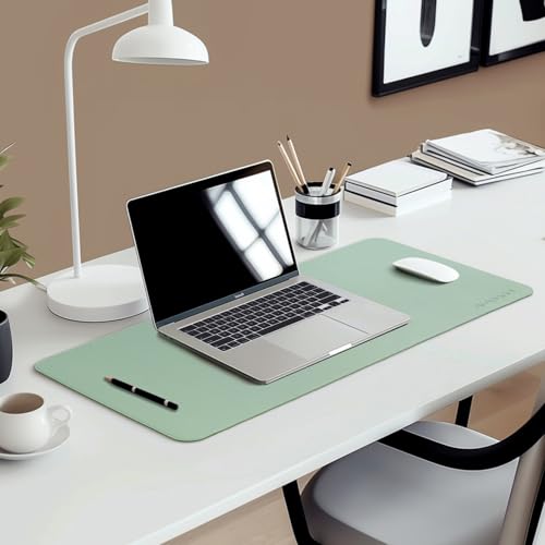 AROPANA Anti-Slip Extended Mouse Pad | PU Vegan Leather Desk Mat | Large Computer Desk Protector Pad with Suede Base for Keyboard, Laptop, Office & Home (60x35CM, Turquoise) - Image 5