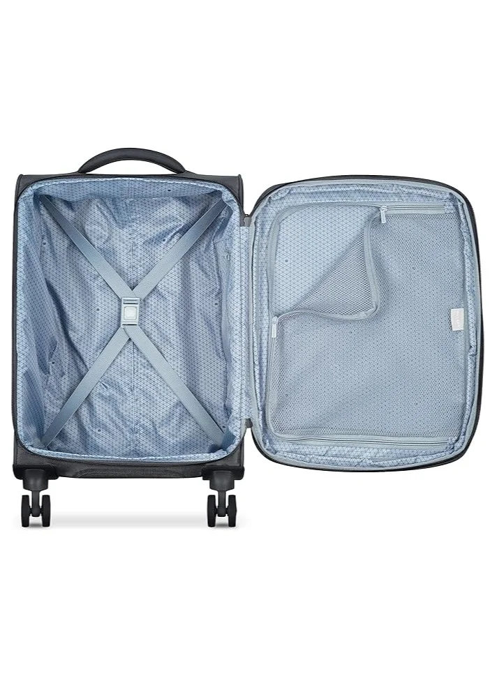 DELSEY Paris Caracas 55cm Softcase 4 Double Wheel Expandable Cabin Trolley - Black