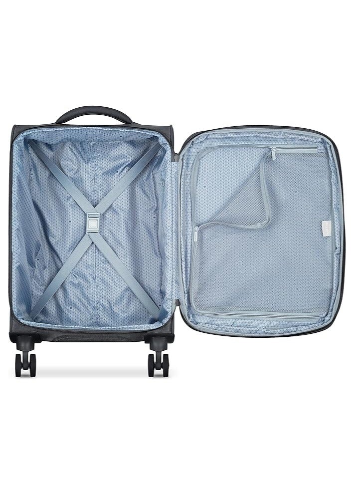 DELSEY Paris Caracas 55cm Softcase 4 Double Wheel Expandable Cabin Trolley - Black - Image 2