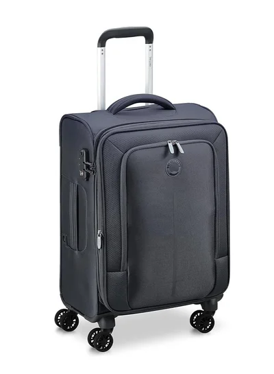 DELSEY Paris Caracas 55cm Softcase 4 Double Wheel Expandable Cabin Trolley - Black