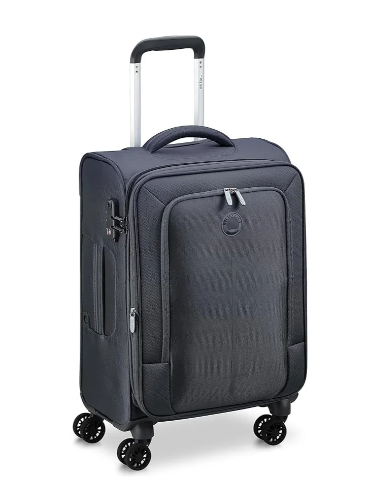 DELSEY Paris Caracas 55cm Softcase 4 Double Wheel Expandable Cabin Trolley - Black
