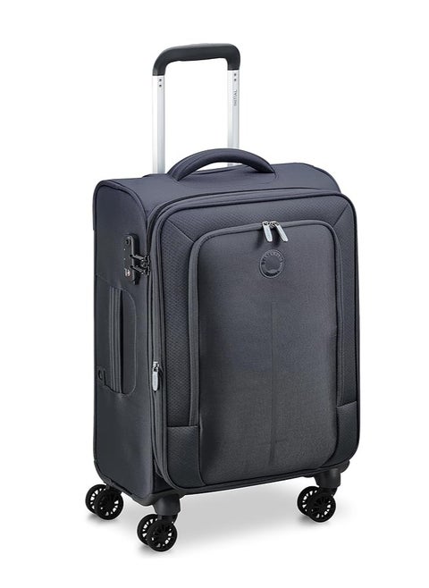 Caracas 55cm Softcase 4 Double Wheel Expandable Cabin Trolley - Black
