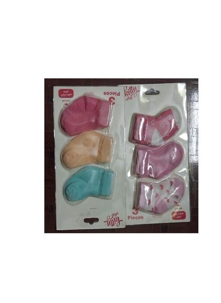 KITTY - A Set Of 6 Pairs Of Socks For Newborns - Excellent Cotton Material - Girl, Multi-Colour - Image 1