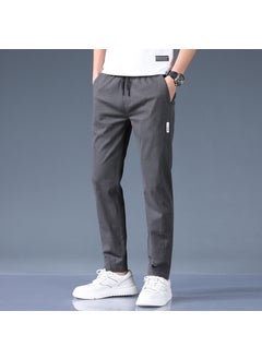 Generic 2023 Spring Summer New Mens Casual Straight-Leg Slim Fit Smooths Your Silhouette Elastic Sweatpants Trendy Cargo Pants Youth 511 Blue-HC  - Image 3