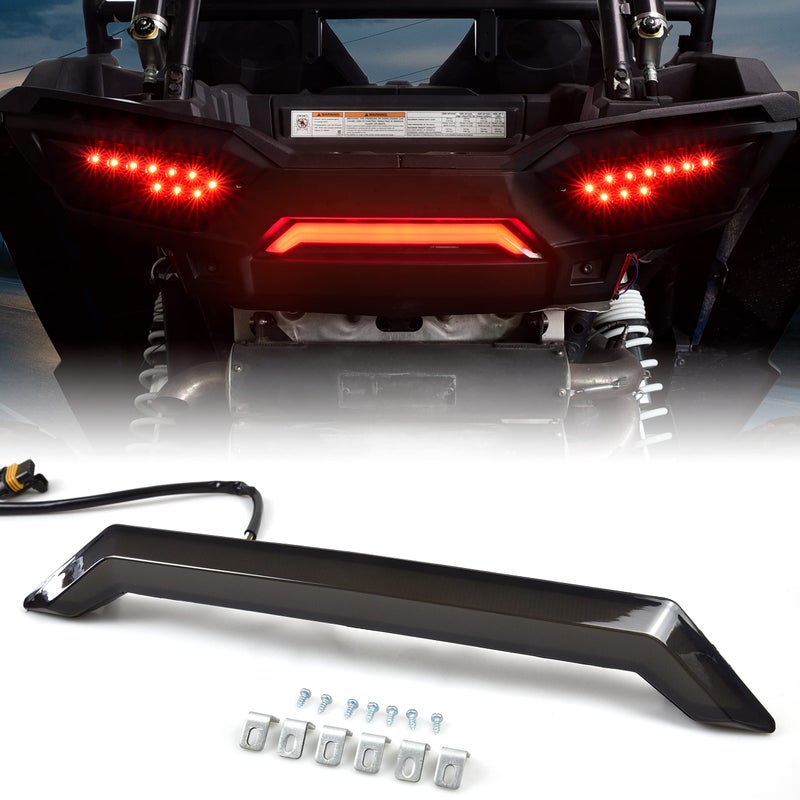 SAUTVS Center Tail Light 3rd Brake Stop Lamp for Polaris RZR XPXP 4 1000 20142018 Smoked Black Rear Third Brake Center Accent Lamp Taillight Accessories 1PCS