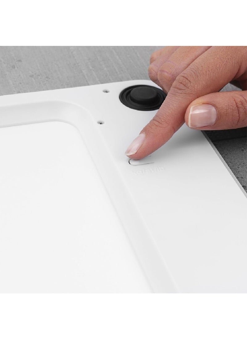 brabantia Battery Powered Easy-to-Use Non-Slip Digital Bathroom Scale White 30.6 x 3 x 29.4 cm 483127  - Image 4