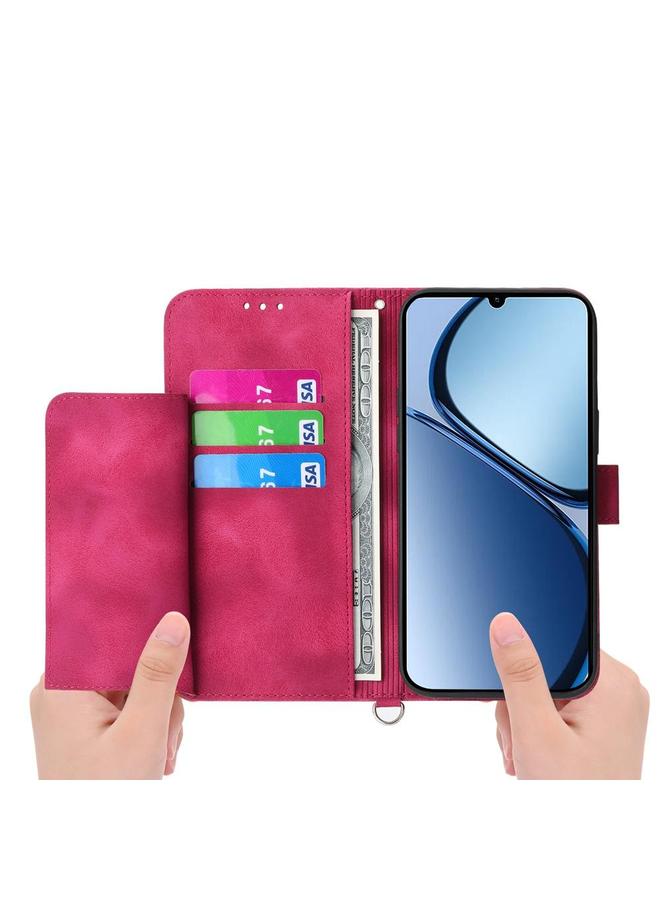 اس-توب جراب هاتف OPPO A5 PRO 5G Global Skin Feel Flower منقوشة بجلد محفظة - Image 3