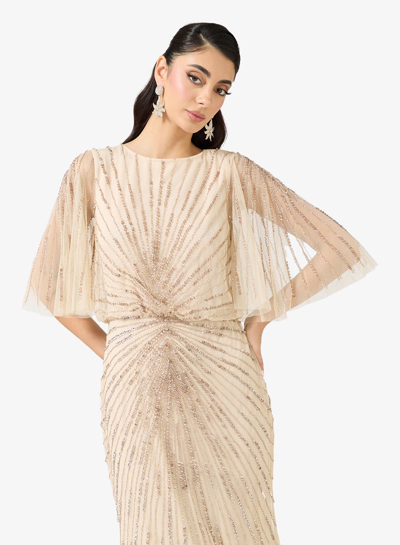 نمشي x فستان سهرة مزين بالخرز - Image 3