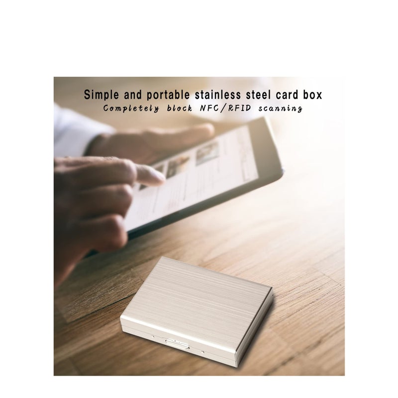 Zikra Credit Card Holder Wallet Metal Protector RFID Blocking Bank Card Wallet Business Card Holder Case for Ladies Women Men Stainless Steel - Image 5