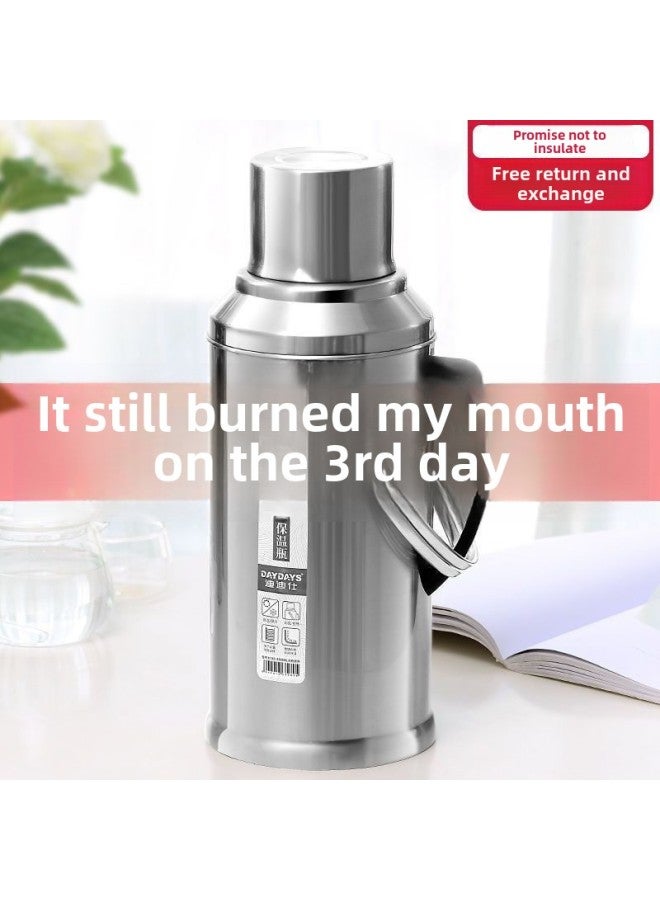 Stainless Steel Thermos Household Student Thermos Bottle Thermos Commercial Restaurant Hotel Large Capacity Thermos Bottle Thermos-Color:316 Flagship Extra Thick 2.1l Flat Cover Steel Color-Capacity:[wu Nian Warranty, High-end Anti-fingerprint]  - Image 3