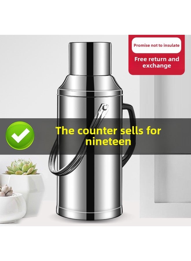 Stainless Steel Thermos Household Student Thermos Bottle Thermos Commercial Restaurant Hotel Large Capacity Thermos Bottle Thermos-Color:316 Flagship Extra Thick 2.1l Flat Cover Steel Color-Capacity:[wu Nian Warranty, High-end Anti-fingerprint]  - Image 2