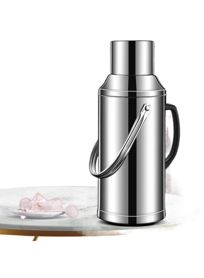Stainless Steel Thermos Household Student Thermos Bottle Thermos Commercial Restaurant Hotel Large Capacity Thermos Bottle Thermos-Color:316 Flagship Extra Thick 2.1l Flat Cover Steel Color-Capacity:[wu Nian Warranty, High-end Anti-fingerprint]  - Image 5