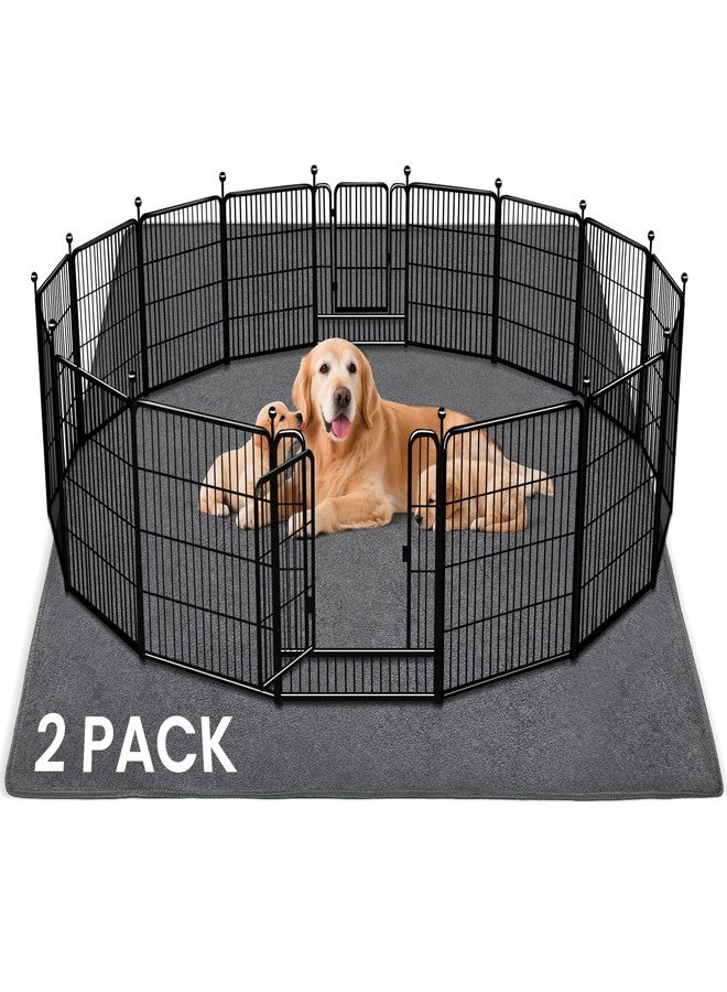 FURWEY 2 Pack Extra Large Washable Pee Pads for Dogs 72"x72" Reusable Dog Mat for Floor Non-Slip Waterproof Pee Pads for Dogs Fast Absorbent Pet Whelping Pads Puppy Playpen Mat for Incontinence, Housebreak - Image 1